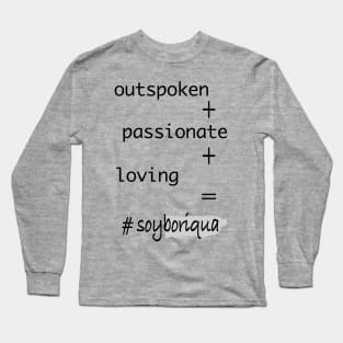 #soyboriqua 2 black Long Sleeve T-Shirt